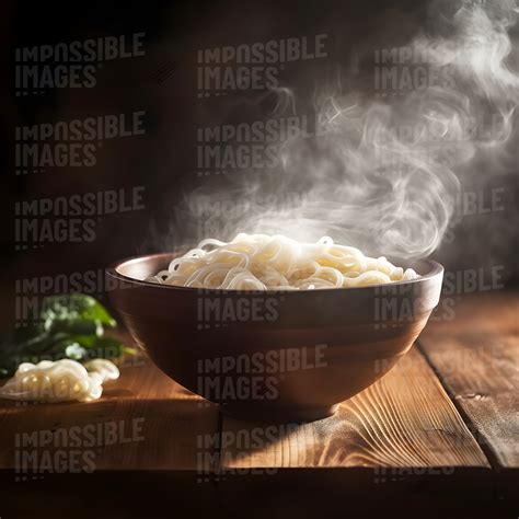 A Bowl Of Fresh Steaming Noodles Impossible Images Unique Stock