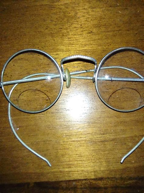 Antique Silver Wire Rim Round Reading Glasses - Gem