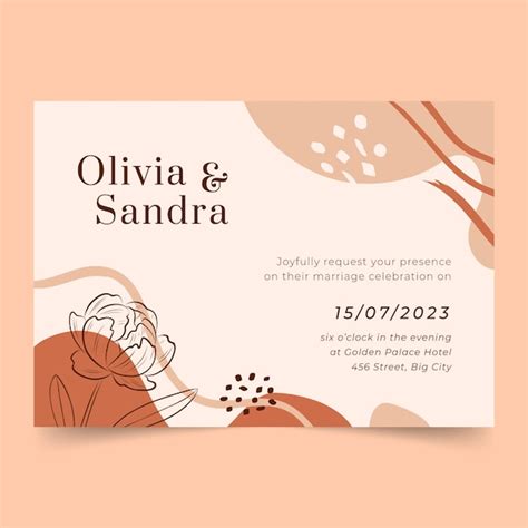 Plantilla Dibujada A Mano De Invitaci N De Boda Vector Gratis