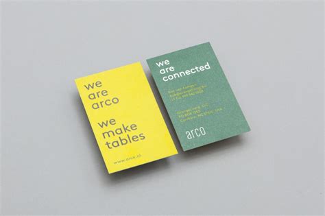 Brand identity and business cards for furniture manufacturer Arco by Raw Color, The Netherlands ...