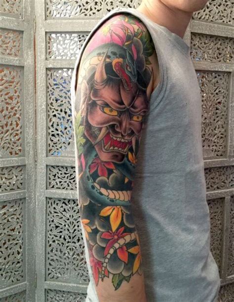 Hannya With Snake And Chrysanthemum In Progress By Sandy Hannya Mask