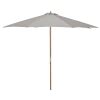 Outsunny 3 M Fir Wooden Garden Parasol Bamboo Sun Shade Patio Outdoor