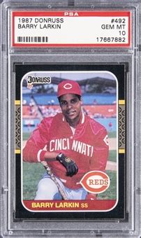 Lot Detail - 1987 Donruss #492 Barry Larkin Rookie Card - PSA GEM MT 10