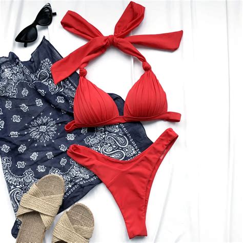 MAILLOT DE BAIN 2021 Licou Soutien Gorge Tasse Bikini Sexy Maillot De Bain Femme Blanc Maillots