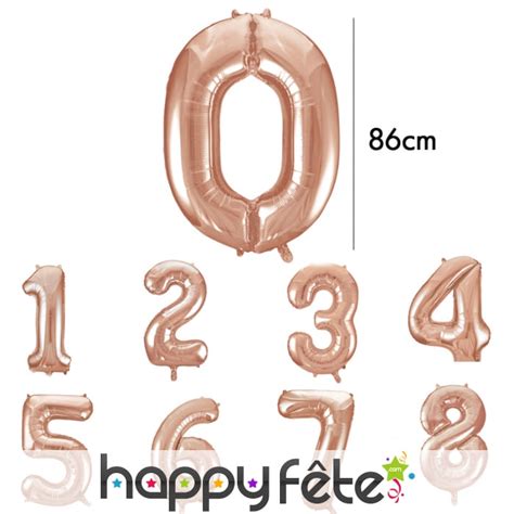 Ballon chiffre rose métallisé de 86cm