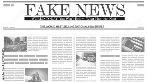 Front page of fake news newspaper Stock Illustration | Adobe Stock