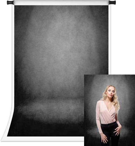 Binqoo 5x7ft Abstract Black Portrait Backdrop Solid Color