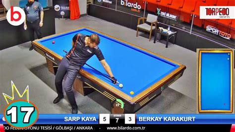 3 Cushion Billiards High Run 17 Sarp Kaya TÜrkİye 3 Bant Bİlardo