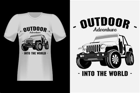 Premium Vector Jeep Adventure Hand Drawn Style Vintage T Shirt Design