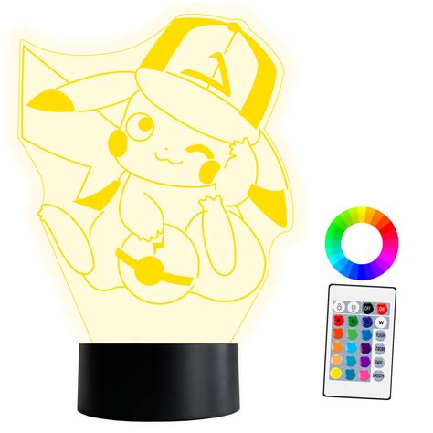 Xl Lampka Nocna Led D Pikachu Pokemon Kolor W Pilot Imi Grawer