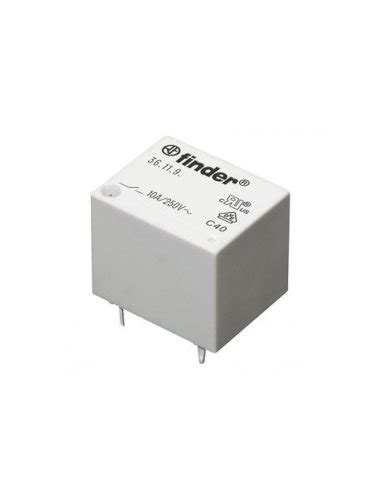 Relé SPDT 24Vdc 10A 250Vac 10A 30Vdc Finder 36 11 9 024 4011 Relé