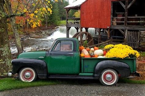 Pin By Michelle Law On Cozy Autumn Chills Vintage Pickup Trucks Old