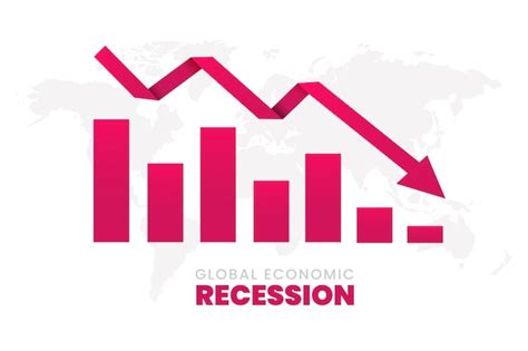 Premium Vector Economy Recession Global Business Downfall With Falling Arrow And World Map