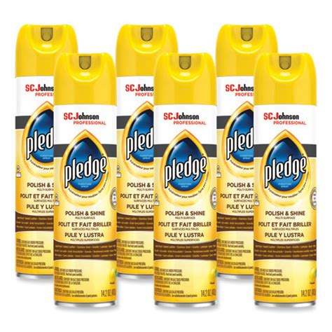 Pledge Furniture Polish Lemon 14 2 Oz Aerosol Spray 6 Carton