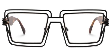 Aethwy Square Black Eyeglasses Vooglam