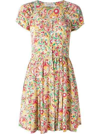 Cacharel Vintage Floral Print Skater Dress Short Sleeve Floral Dress Clothes