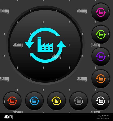 Reset To Factory Defaults Dark Push Buttons With Vivid Color Icons On