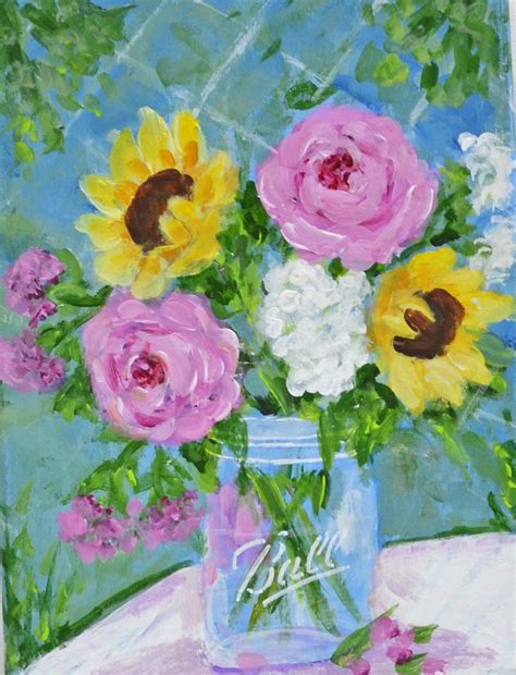 Floral Paintings Floral Wall Decor Floral Art - Etsy