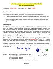 Lab 9 Jenna Engel Docx Lab 9 Instructions Newton S Law Of