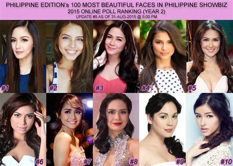 Update 5 Top 10 In Philippine Edition S 100 Most Beautiful Faces In Philippine Showbiz Year 2