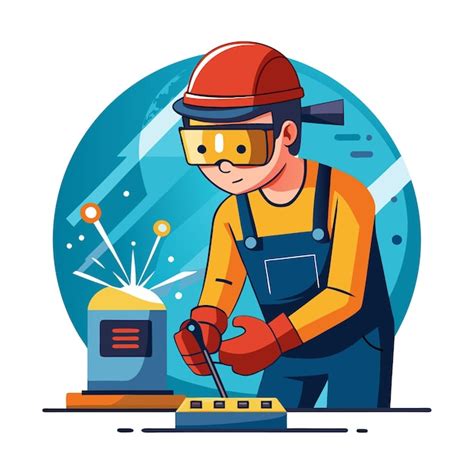 Welder Working On White Background Premium Ai Generated Vector