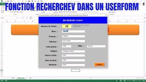 Excel Vba Comment Utiliser La Fonction Recherchev Dans Un Userform