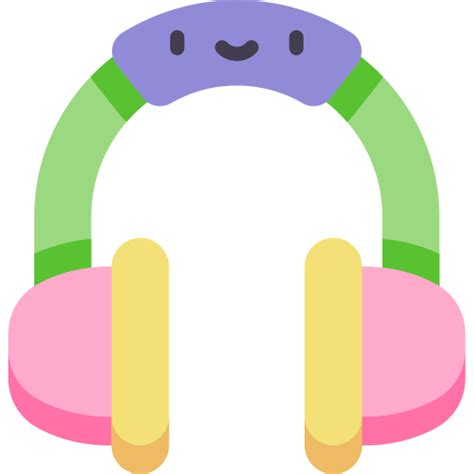 Headphones Kawaii Flat Icon