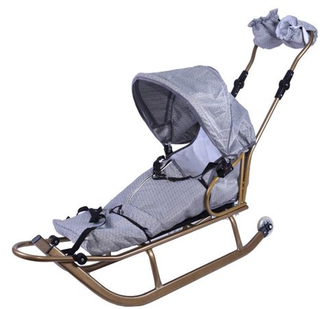 Купить Санки коляска PRESTIGE silver с колесами Киев : Санки детские ...