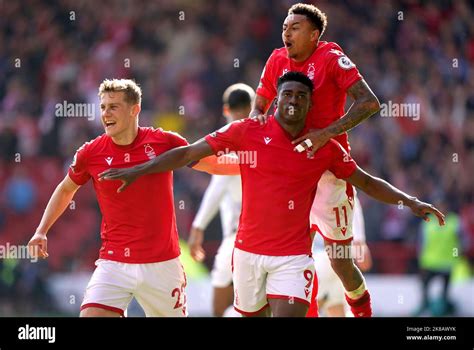 Nottingham Forest S Taiwo Awoniyi Celebrates With His Team Mates After