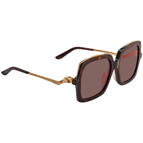 Cartier Brown Square Mens Sunglasses For Men Lyst