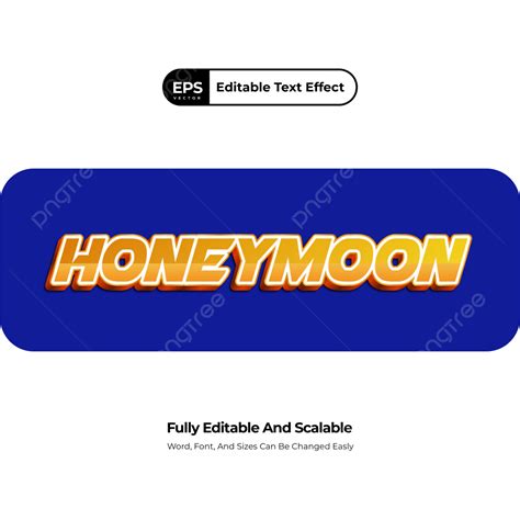 Edit Text Luxury Vector Hd Images Editable Text Effect Honeymoon With