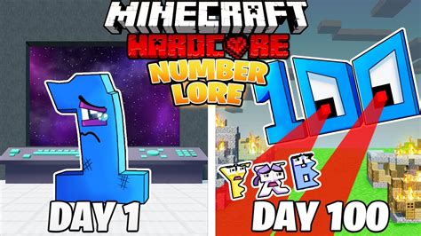 I Survived 100 DAYS As NUMBER LORE In HARDCORE Minecraft YouTube