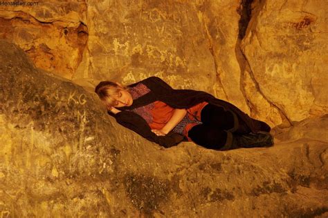 Blonde Girl Natalli Diangelo Having Fun In The Local Cave Photos