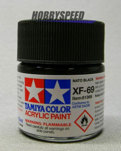 Tamiya Xf 69 Acrylic Paint Nato Black 23ml Bottle Model Scenery