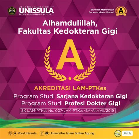 Selamat Dan Sukses Fakultas Kedokteran Gigi Unissula Mendapatkan