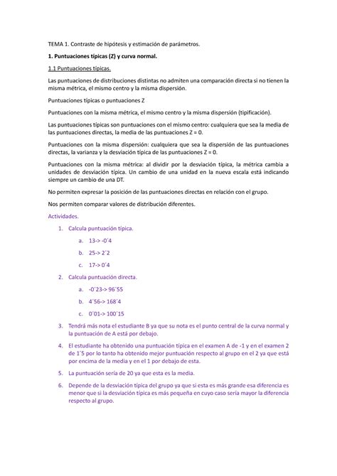 Tema 1 datos TEMA 1 Contraste de hipótesis y estimación de