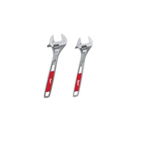 Milwaukee 15 In Adjustable Wrench And 12 In Adjustable Wrench 48 22