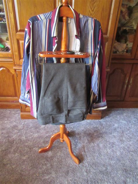 Vintage Wood Mens Valet Butler Suit Stand Clothes Stand Gentlemens