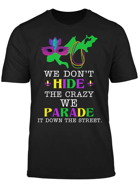 Funny Mask And Beads Mardi Gras In New Orleans T Shirt Mardi Gras