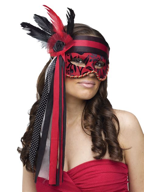 A324 Masquerade Mask Carnival Feather Venetian Mardi Gras Ball