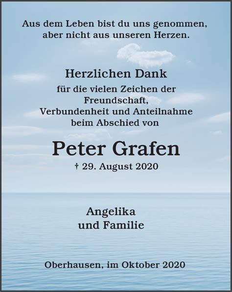 Traueranzeigen Von Peter Grafen Trauer In NRW De