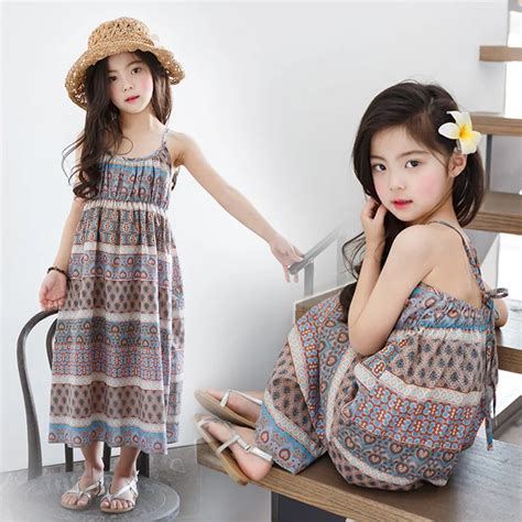 holiday beach 2018 summer girl dresses children maxi long summer girls ...