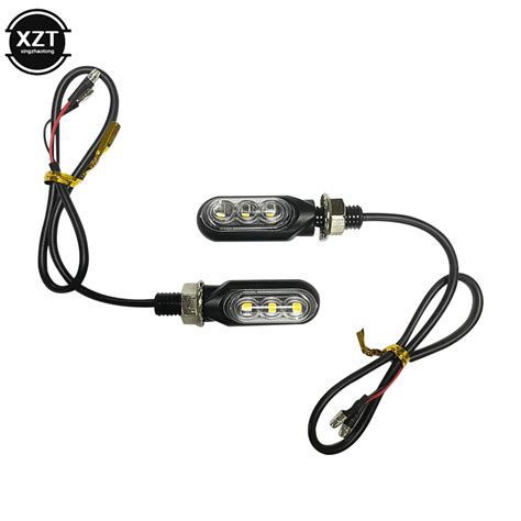 2 Adet Evrensel 12V 3Led Mini Motosiklet LED D N Sinyal Lambas Fla G