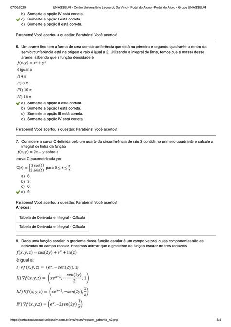 AvaliaÇÃo Ii Cálculo Diferencial E Integral Iii Mad105 Cálculo Iii