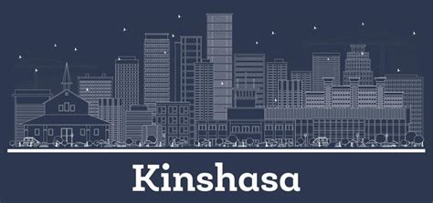 Premium Vector | Outline kinshasa congo city skyline with white ...