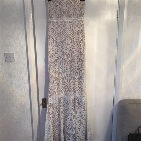 Jessica Wright Nude And White Lace Dress Size Depop