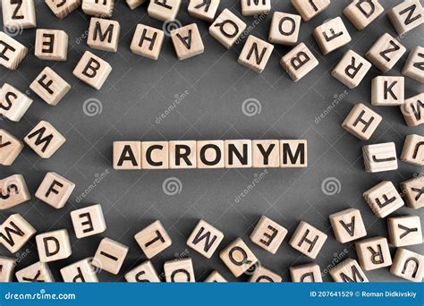 Acronym Word From Wooden Blocks With Letters Stock Image Image Of