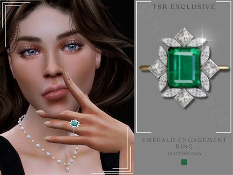 The Sims Resource Emerald Engagement Ring In Emerald