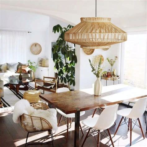 Arturest Pendant Light Handwoven Rattan Chandelier Japanese Pendant