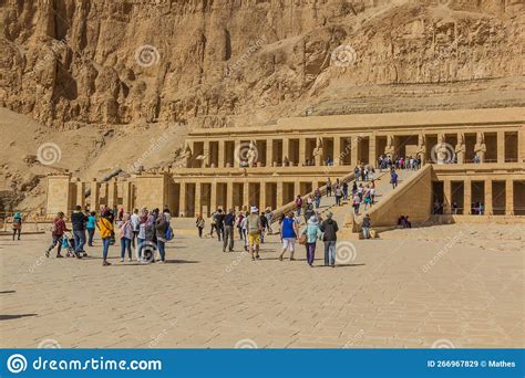 Luxor Egypt Feb 18 2019 Tourists Visit Temple Of Hatshepsut At The